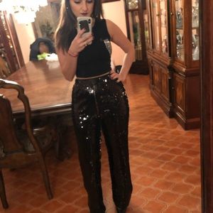 Black sequin pants